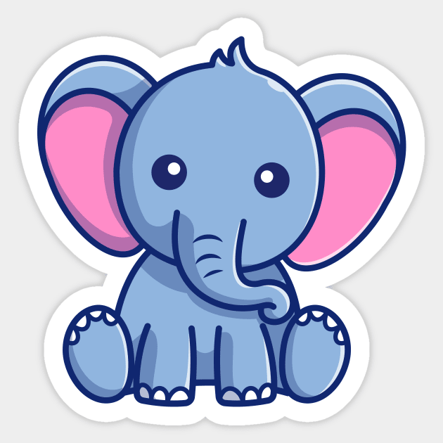 Cute Elephant Sitting Cartoon Sticker by Catalyst Labs